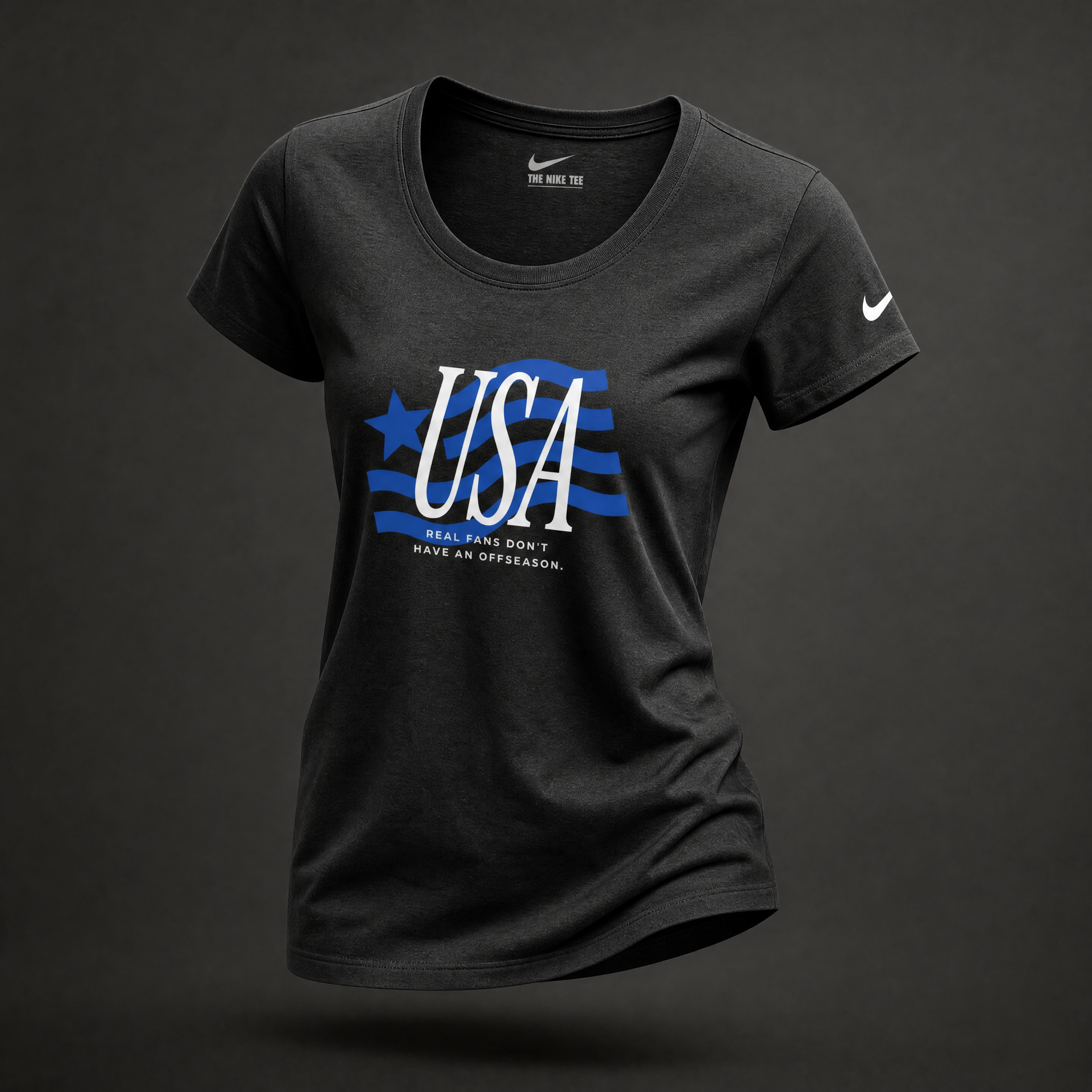 USA Real Fans | Nike Ladies Dri-Fit Scoop Neck T-Shirt