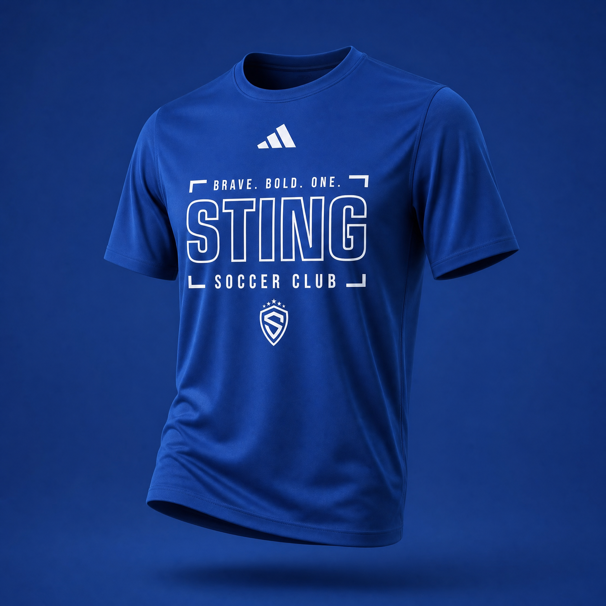 Sting Grid Adidas Men's Pregame T-Shirt | Royal/White