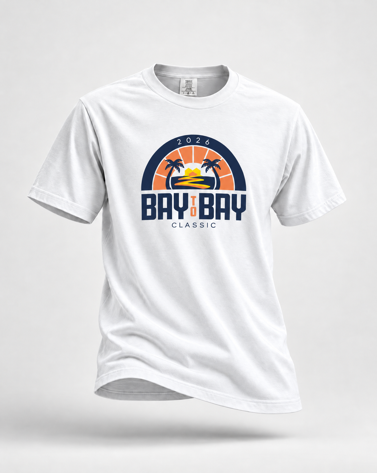Bay to Bay Classic white youth Comfort Colors T-shirt, front view